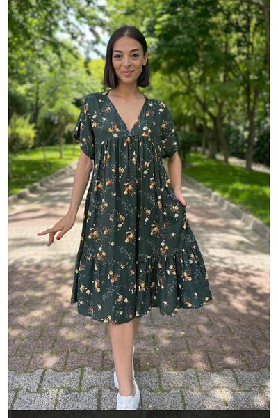 atelyu Women's Plus Size Summer Viscose Dress