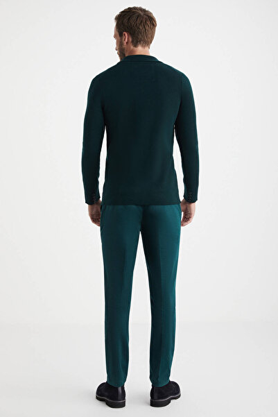 Hemington Extrafine Merino Dark Green Knitwear Blazer Jacket