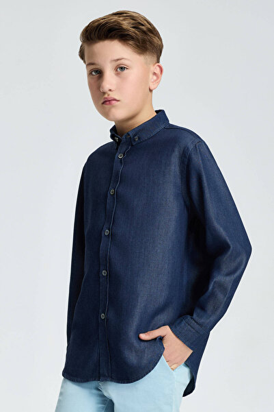 Hemington Lacivert Denim Çocuk Gömlek