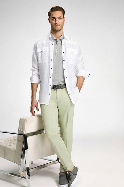Hemington Light Green Summer Chino Pants