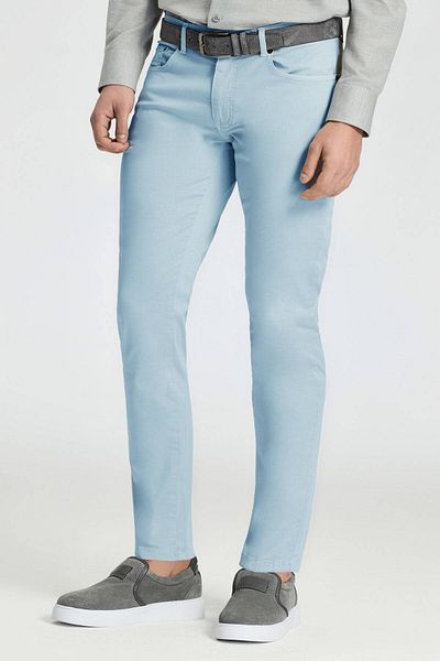 Hemington Slim Fit 5 Pocket Sky Blue Chino Trousers