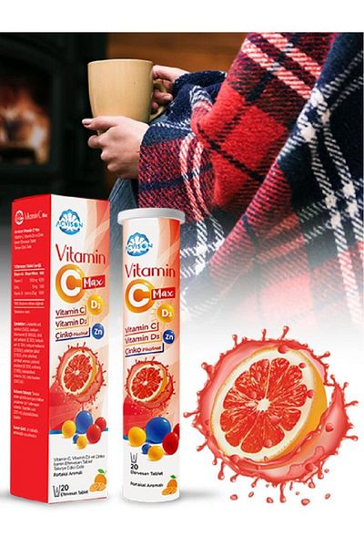 Acvison Triple Effect Vitamin C 1000 Mg Vitamin D3 Food Supplement Containing 25 Mg Zinc 15 Mg