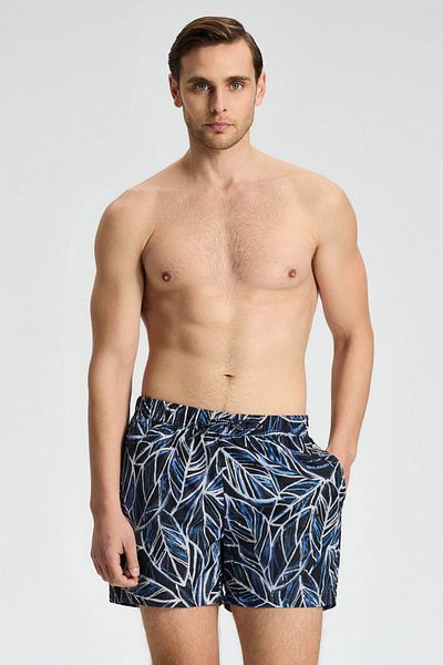 Hemington Leaf Pattern Black Quick Dry Swimsuit