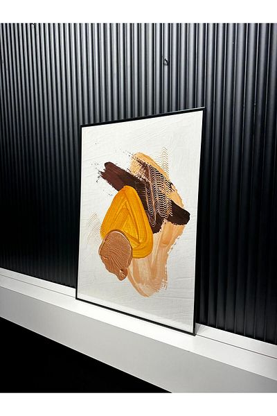 Tablomtr Masă decorativă simplă din sticlă cu cadru metalic imprimat digital - Soil Breeze Model A