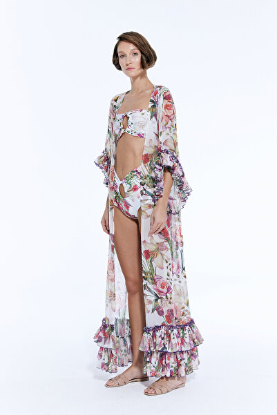 Nur Karaata Joali Bianca Long Sleeve Pareo Dress