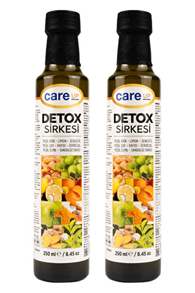 Care Up Sandaloz Sakızı, Yeşil Erik, Kayısı İçeren Doğal Fermantasyon Detox Sirkesi 250ml X 2 Adet