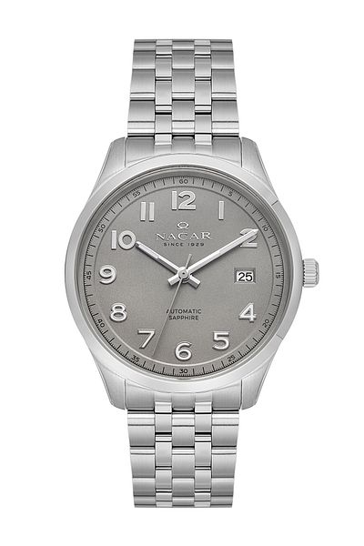 Nacar Sapphire Glass Classic Silver Men's Watch Nc42-299358-Agm