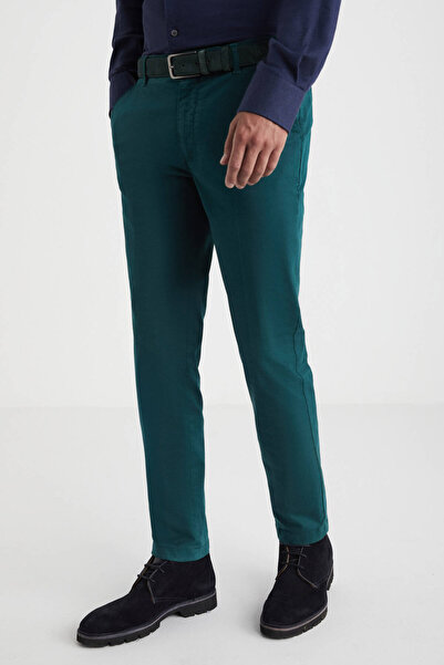 Hemington Pamuklu Koyu Yeşil Regular Fit Chino Pantolon