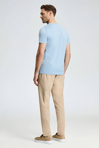 Hemington Light Blue Crew Neck Basic T-shirt