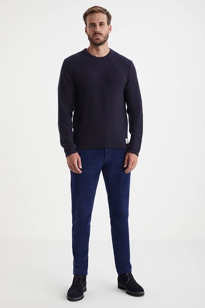 Hemington Crew Neck Navy Blue Wool Sweater