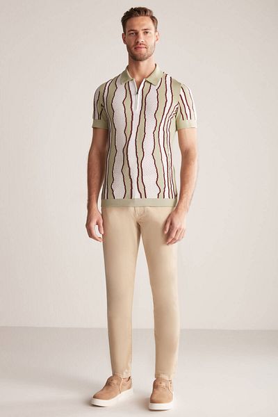 Hemington Green Mercerized Cotton Knitwear Polo with Stripe Detail