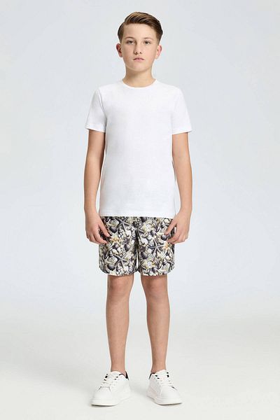 Hemington White Crew Neck Basic Children's T-Shirt