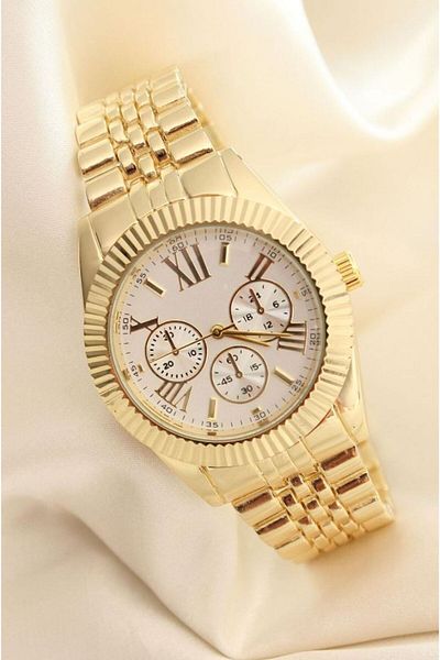 SPECTRUM PREMİUM Spectrum Premium Metal Cord Gold Color Unisex Wrist Watch