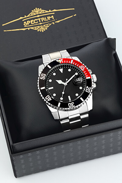 SPECTRUM PREMİUM Spectrum Premium Steel Cord Movable Bezel Calendar Men's Wri...