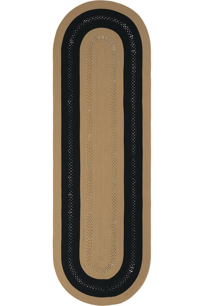 Cool Halı Luke 864 Siyah Oval Yolluk Uzun Antre Hol Koridor Halısı Hasır Doku...