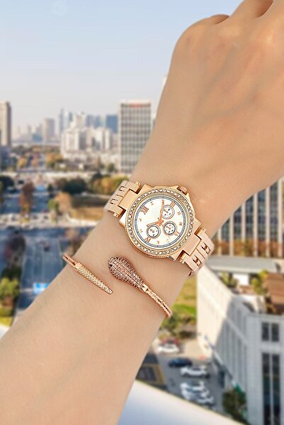 SPECTRUM PREMİUM Spectrum Premium Special Series Metal Case Rose Gold Women's...