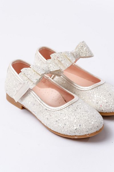 p papuccum ortopedi çocuk ayakkabıları Girl's Mother of Pearl Anti-Slip Sole Glass Broken Bow Ballerinas