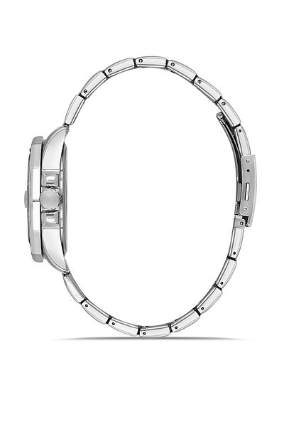 Supleon Special Series Steel Cord Silver Color 24 Months Warranty Waterproof Men's Wrist Watch with Calendar