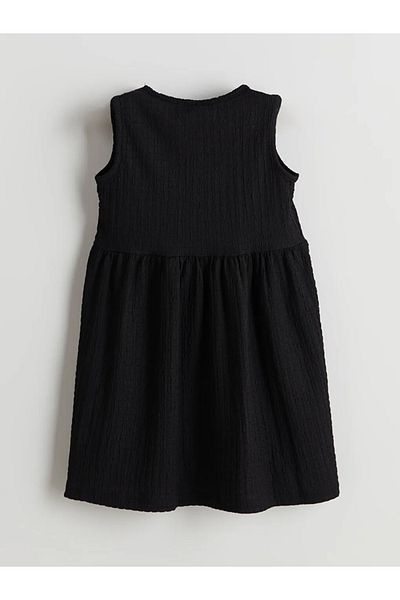 LC Waikiki Lcw Eco Black Crew Neck Girls' Dress