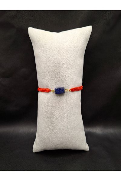 Han Ticarethane Lapis Lazuli Natural Stone Macrame Braided Bracelet
