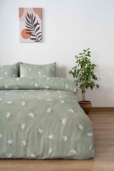 Mena Rise Şirinshop Green Daisy Double Duvet Cover Set 1108107