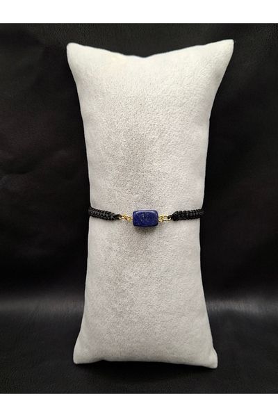 Han Ticarethane Lapis Lazuli Natural Stone Macrame Braided Bracelet