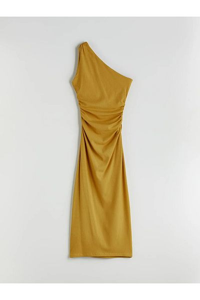 LC Waikiki Lcw Vision Sari One Shoulder Gathered Bodycon Dress