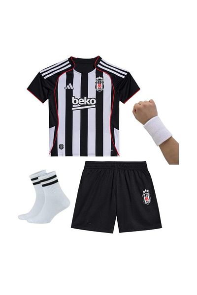 FOLKLORİST Beşiktas //Râfa-Silvâ Black-White 25- 26 New Season Home Kids Football Jersey Set of 4