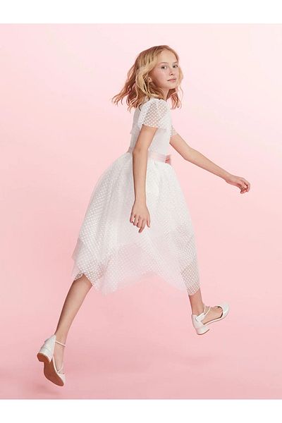 LC Waikiki Lcw Kids White Bow Detail Girls Evening Dress