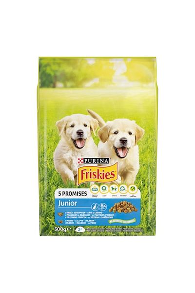 Friskies Pachet 8 X Hrană Pentru Câini Junior, Pui Și Legume, 500 G