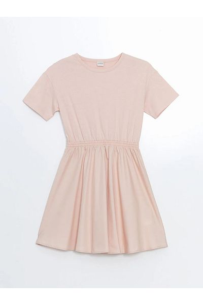LC Waikiki Lcw Kids Pink Crew Neck Girls' Dress