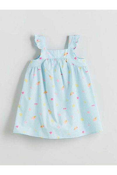 LC Waikiki Lcw Baby Ecru Crew Neck Floral Baby Girl Dress