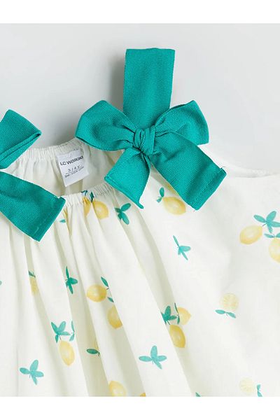 LC Waikiki Lcw Baby Ecru Crew Neck Floral Baby Girl Dress