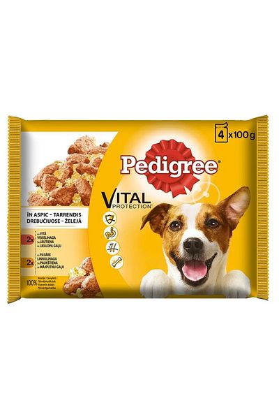Pedigree Pachet 10 X Hrana Umedă Pentru Câini , Vită (4X 100G)