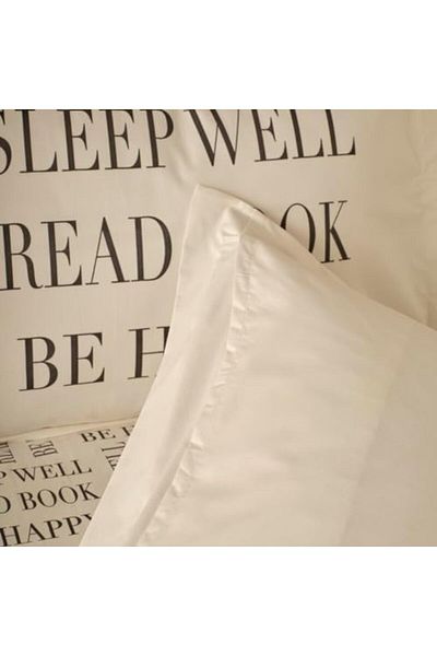 Mena Rise Blackshop Maison Book Lovers Letter Printed 100% Cotton Ranforce Duvet Cover Set, Anthracite, Double