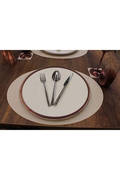 Mena Rise Şirinshop Oval Yacht Leather Laser Cut American Service 2 Pcs 35X45 cm 1108107