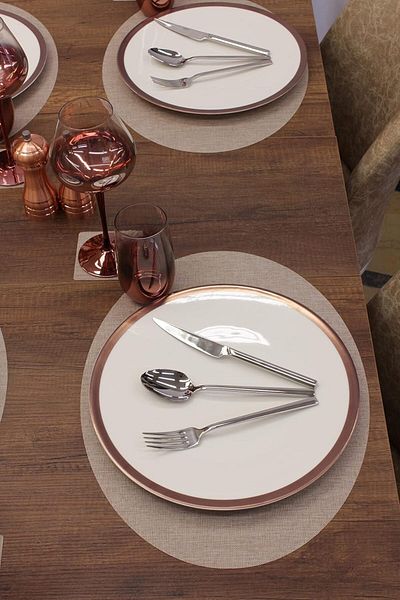 Mena Rise Şirinshop Oval Int Laser Cut American Service 2 Pcs 35X45 cm 1108107