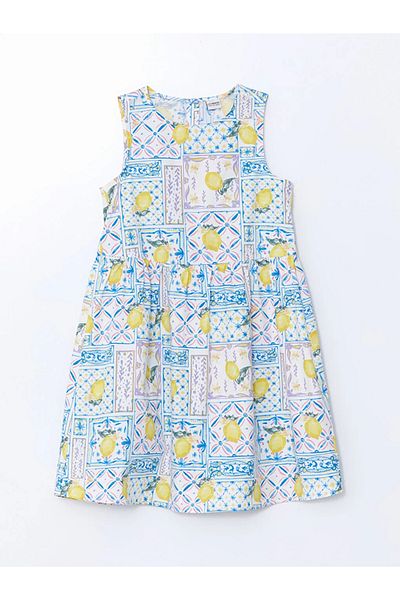 LC Waikiki Lcw Kids White Crew Neck Girls' Dress