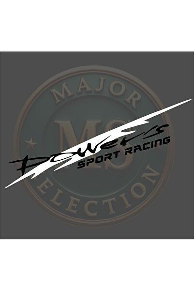 MS Major Selection ملصق باور سبورت ريسينغ مقاس 30×5.5 سم. باللون الأسود والأبيض والبرتقالي والأحمر والأخضر ولون الهولوغرام