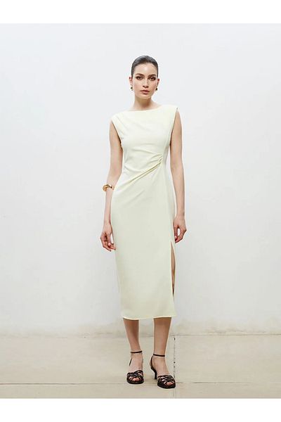 LC Waikiki Soulife Sari Crew Neck Gathered Dress
