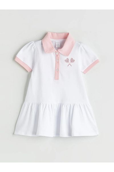 LC Waikiki Lcw Baby Ecru Crew Neck Floral Baby Girl Dress
