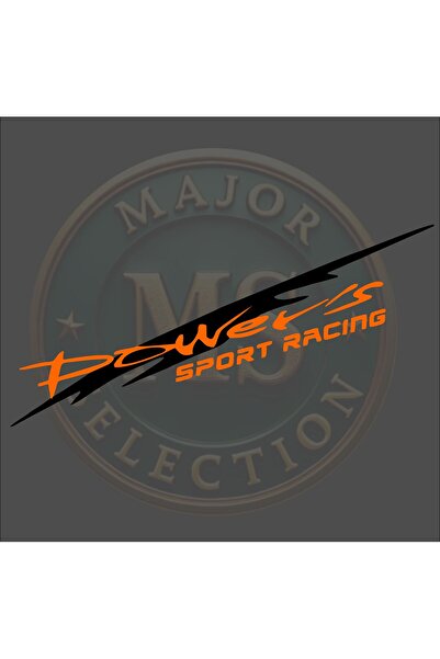 MS Major Selection ملصق باور سبورت ريسينغ مقاس 30×5.5 سم. باللون الأسود والأبيض والبرتقالي والأحمر والأخضر ولون الهولوغرام