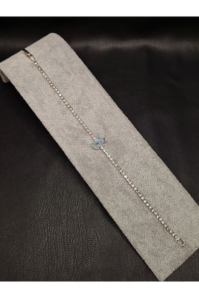 Han Ticarethane Silver Color Stone Waterway Angel Model Bracelet