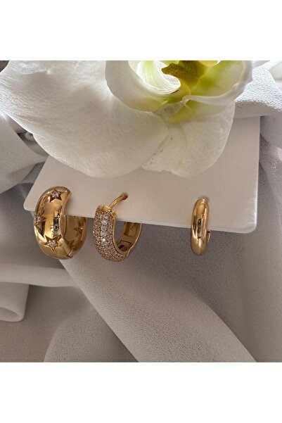 RİSE Gold 3’lü halka küpe