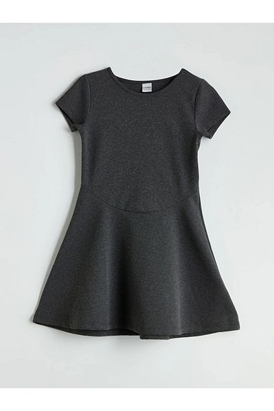 LC Waikiki Lcw Kids Anthracite Crew Neck Girl's Dress
