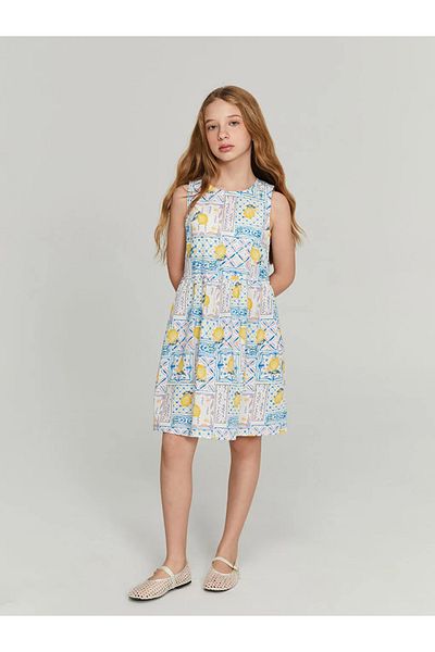 LC Waikiki Lcw Kids White Crew Neck Girls' Dress
