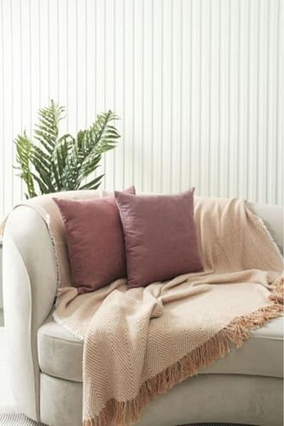 Mena Rise Diyar-ıFırsatShop HOME Husă de pernă cu panou simplu, pudră închisă, cu mai multe opțiuni de culoare diferite