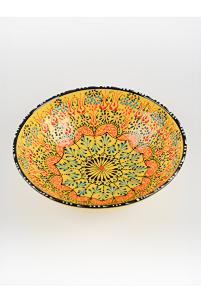 ADEN LİNA ART WORKSHOP 30 cm SU YEŞİLİ meyve kasesi Otantik Çini Desen Serami...