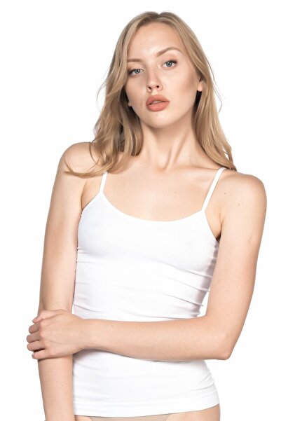 byasafkids White Mi Emay 5001 Long Tank Top with Soft Rope Strap
