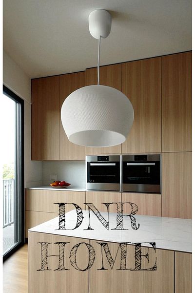 Dropcek eticaret Decorative Round Design, Minimal Pendant Lamp Single White Chandelier for Kitchen and Living Room